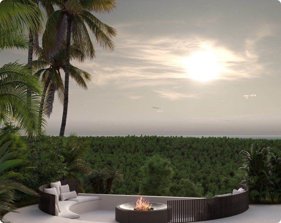 Terrace with a jacuzzi and ocean view